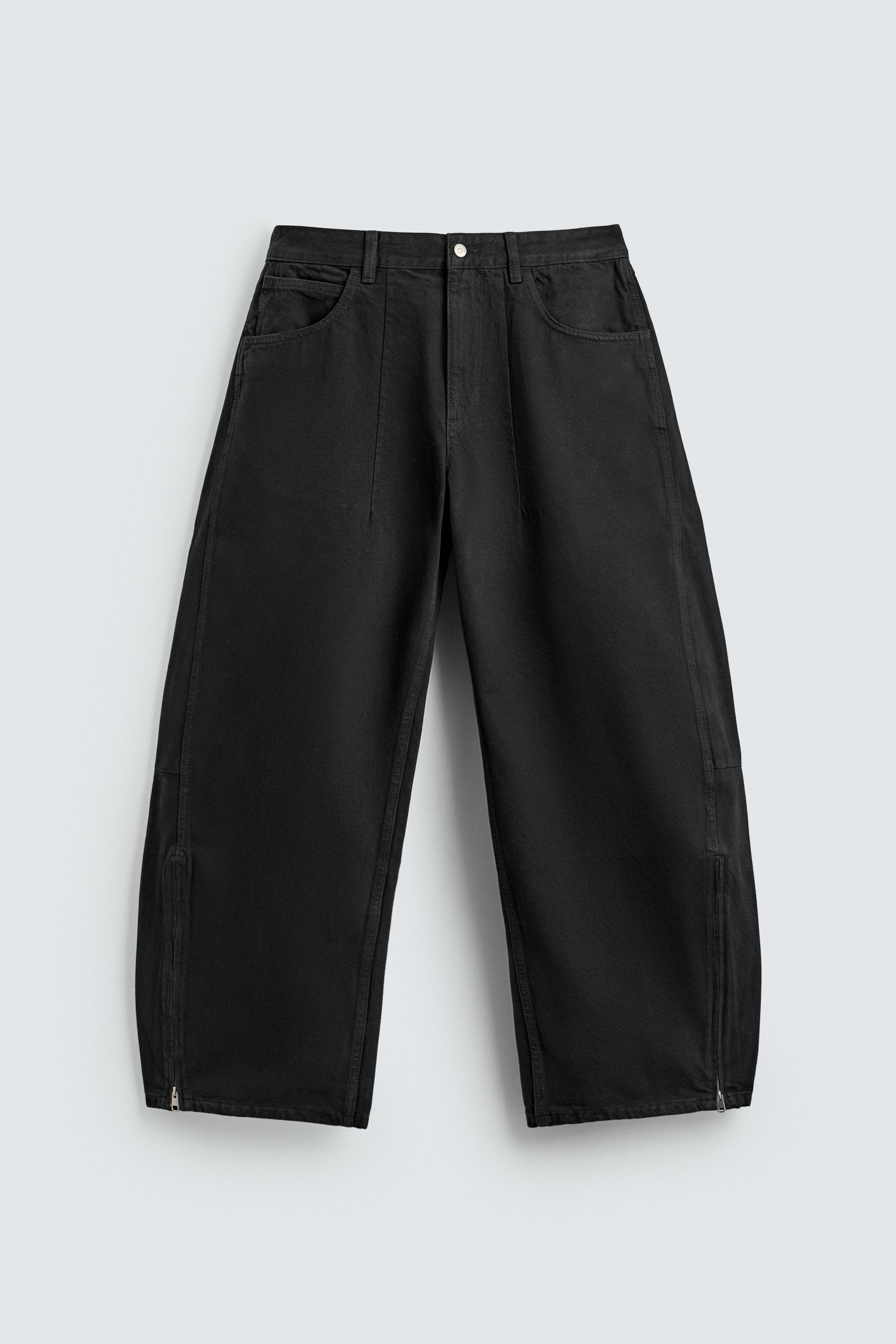 ZIPPERED BALLOON FIT JEANS