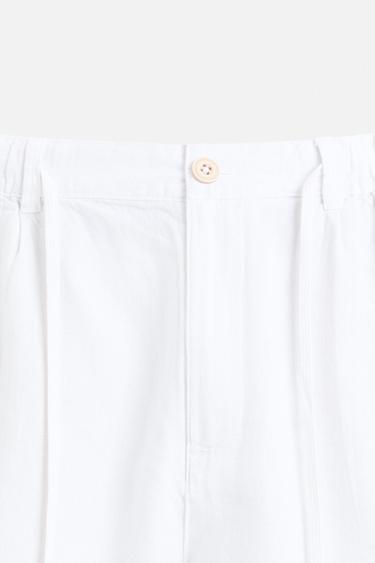 BERMUDA EN COTON ET LIN - Blanc de Zara - Image 7