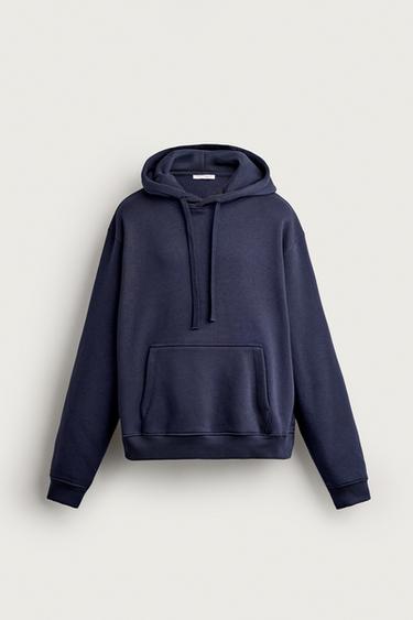 SUDADERA RELAXED FIT CAPUCHA BÁSICA - Marino de Zara
