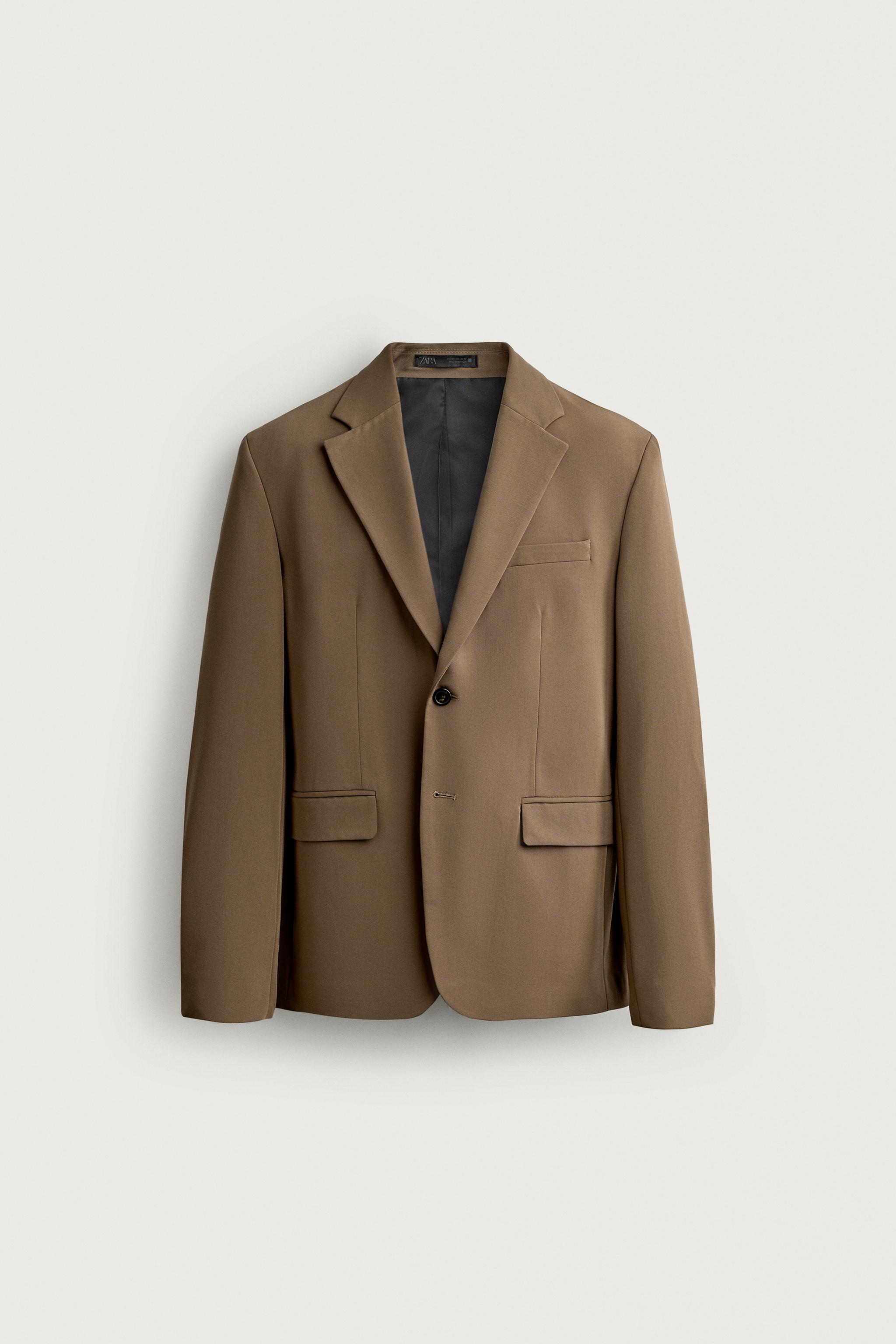 COMFORT SUIT BLAZER — taupe brown