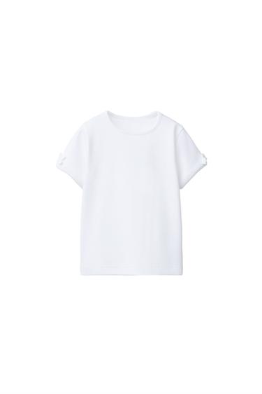 تيشرت RIB بأشرطة معقودة - أبيض by Zara