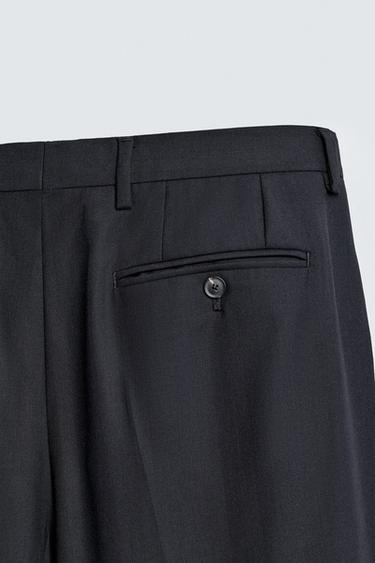 PANTALON DE COSTUME À CHEVRONS - Bleu marine de Zara - Image 8