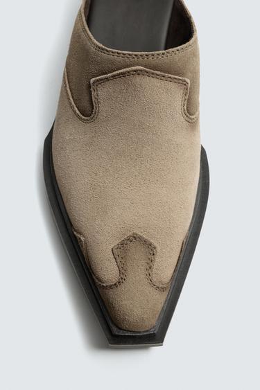 SABOTS EN CUIR - Gris de Zara - Image 5