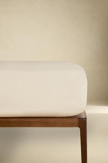 SATEEN FITTED SHEET | 40 CM HIGH (1000 THREAD COUNT) - Cream by Zara - Image 0