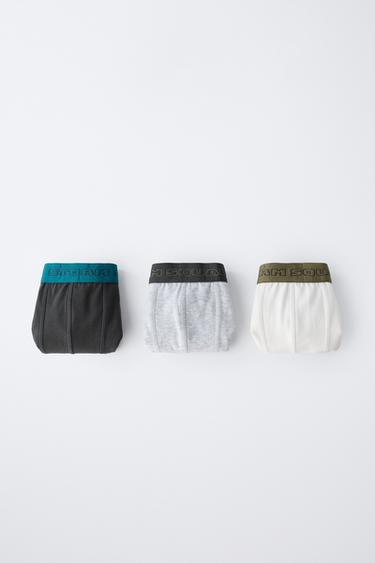 AGES 6-14 / 3-PACK OF EMBOSSED TEXT BOXERS - Multicoloured by Zara - Image 4