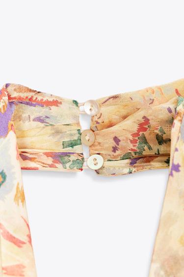 FLORAL PRINT DRESS ZW COLLECTION - Yellow by Zara - Image 7