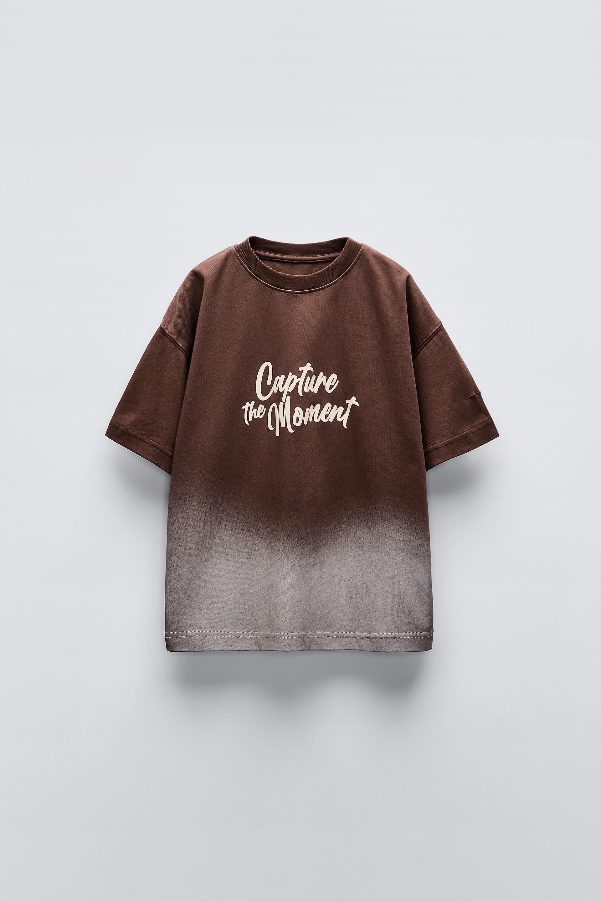 DEEP DYE YAZILI T SHIRT Terrakota ZARA Turkiye Turkey