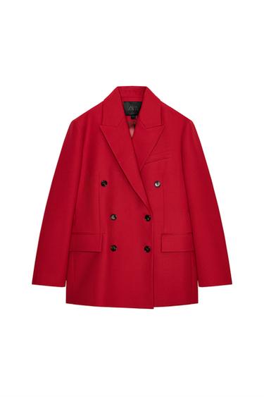 ZW COLLECTION DOUBLE-BREASTED STRAIGHT BLAZER