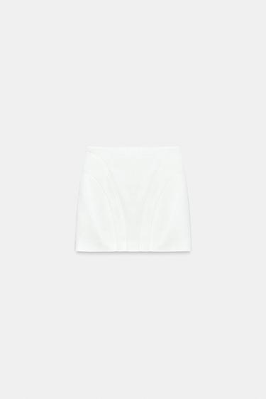 SATIN MINI SKIRT - Oyster-white by Zara - Image 6