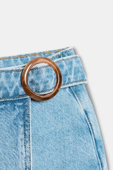 JUPE-PANTALON Z1975 CROISÉE EN DENIM À BOUCLE - Bleu clair de Zara - Image 7