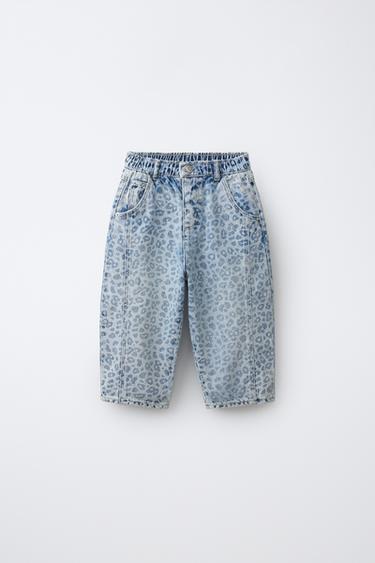 PANTALÓN BALLOON ANIMAL PRINT - Azul claro de Zara