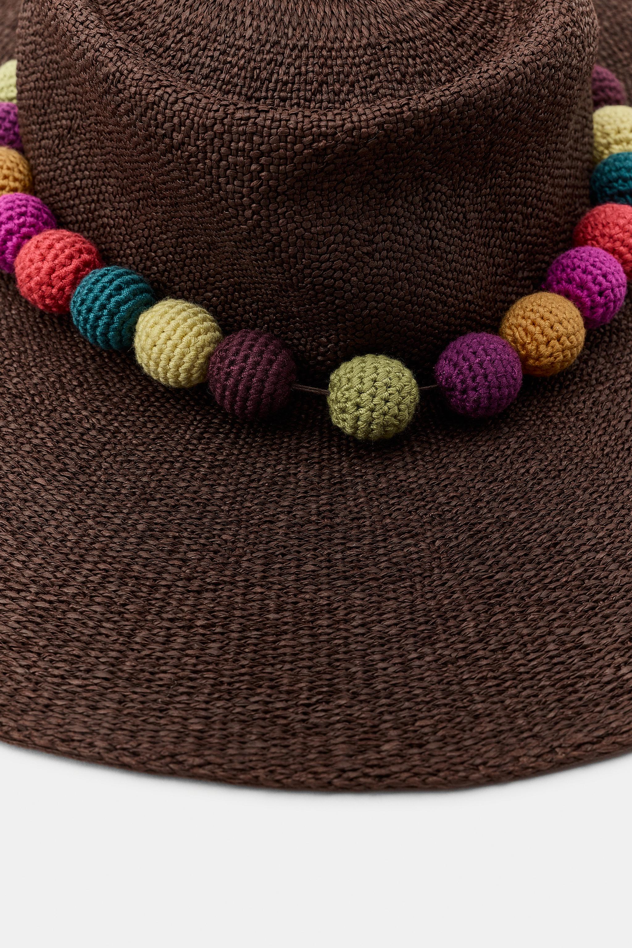 Женские головные уборы Zara CROCHET BALL HAT — фото 4