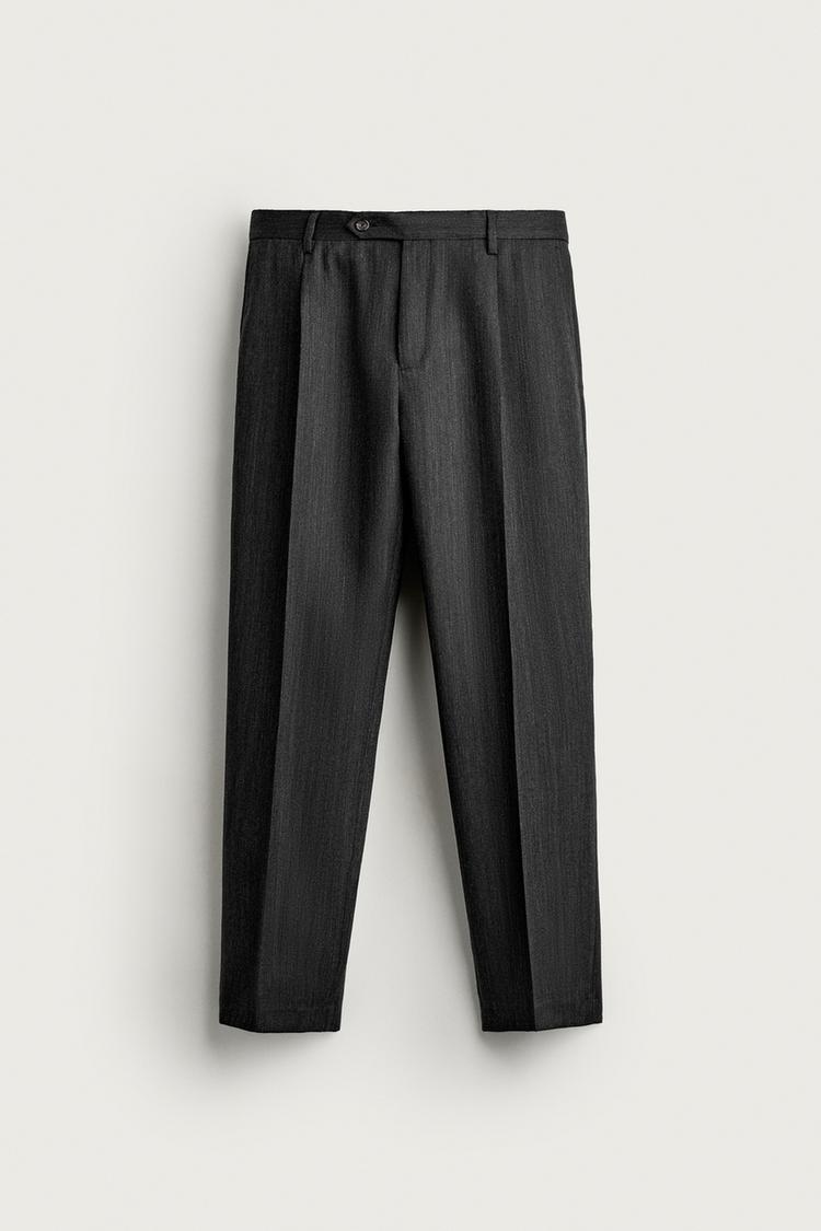Pantalon regular fit traje 100 lana
