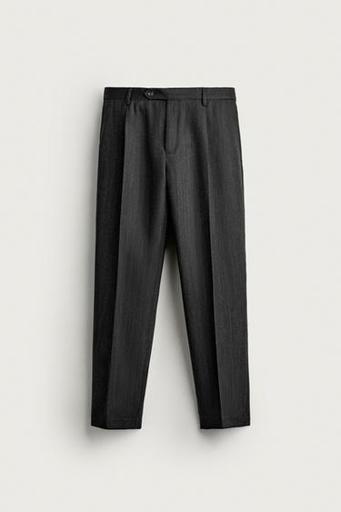100% WOOL REGULAR FIT SUIT PANTS — Anthracite Gray 1