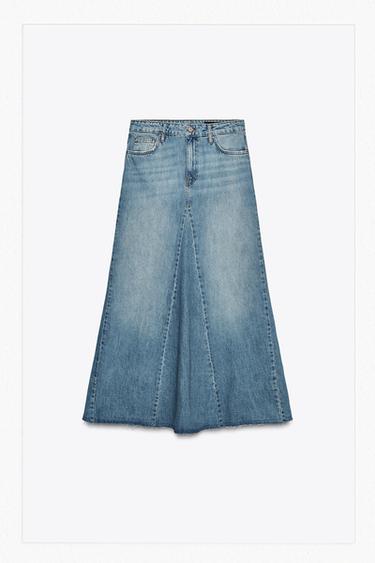 تنورة DENIM ZW COLLECTION - أزرق الخاص بـ Zara