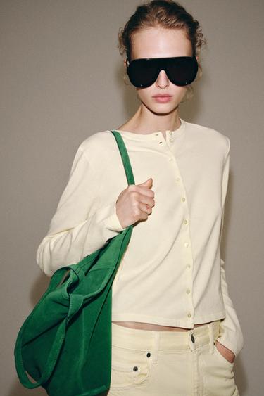 100% COTTON BUTTON-UP T-SHIRT - Yellow by Zara - Image 3