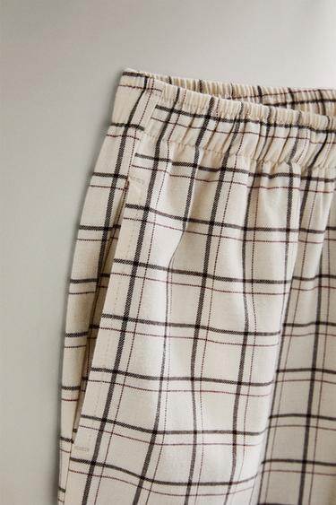 ENSEMBLE PYJAMA EN COTON À CARREAUX DE NOËL - Écru de Zara - Image 4