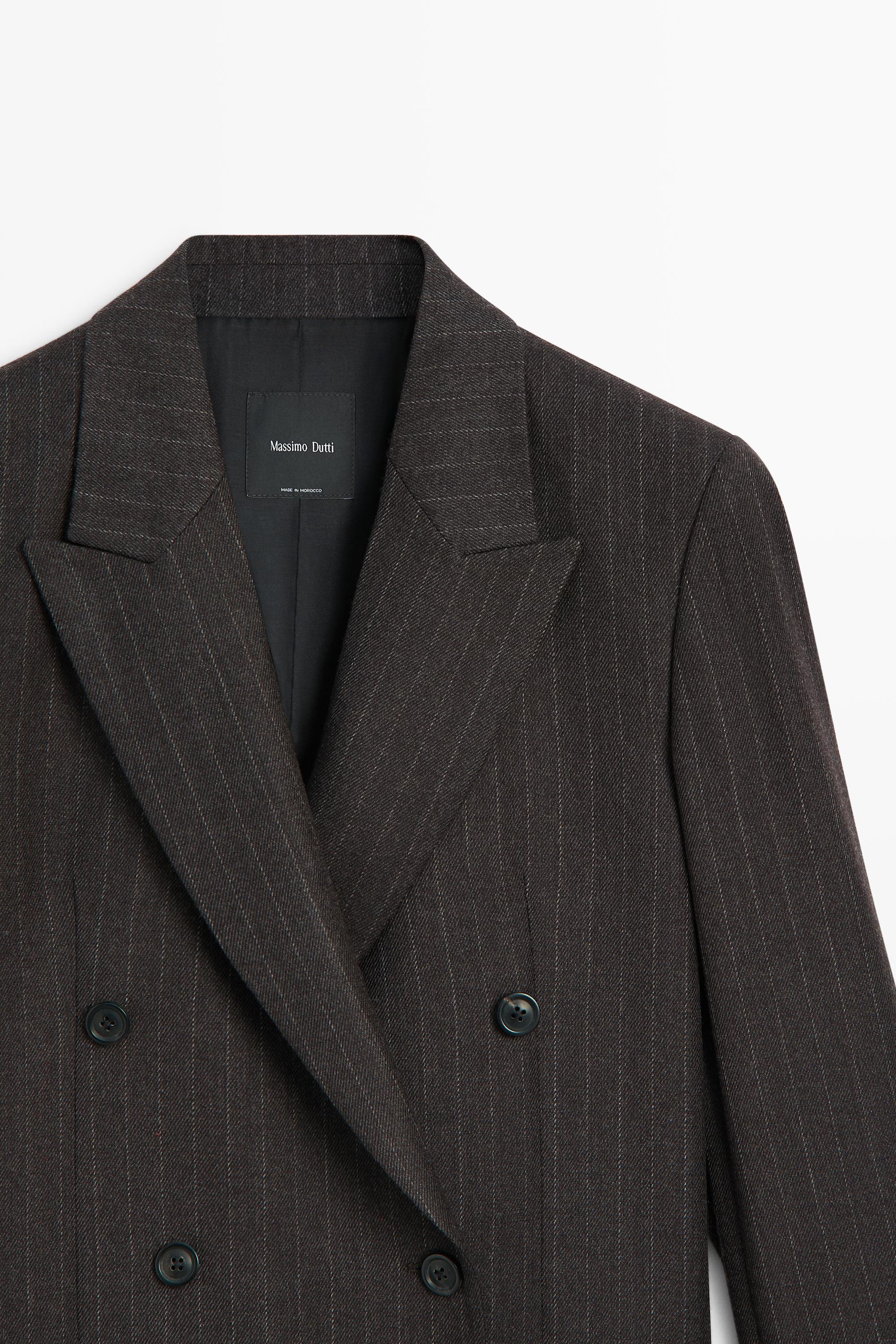 Pinstripe suit blazer