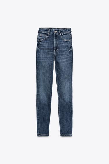 JEANS TRF SKINNY CINTURA ALTA - Azul-claro da Zara