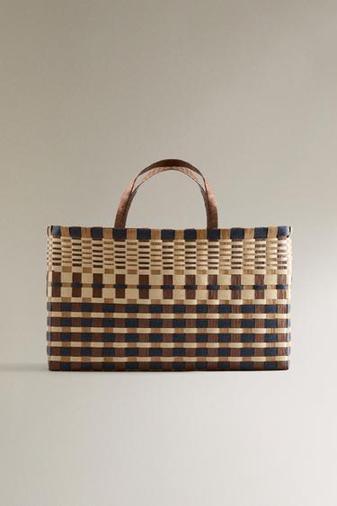 Zaras FLERFÄRGAD SHOPPER-VÄSKA - Brun - Bild 0