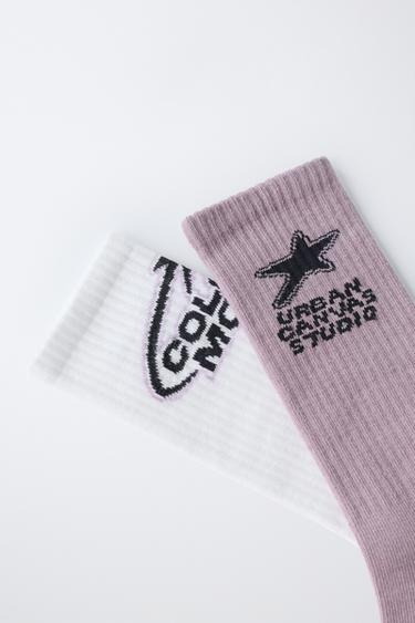 2-PACK OF LONG PRINTED SOCKS - White by Zara - Image 2