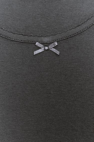 T-SHIRT À MANCHES COURTES - Bleu / Gris de Zara - Image 4