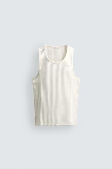 TEXTURED TANK TOP - White by Zara - Image 0