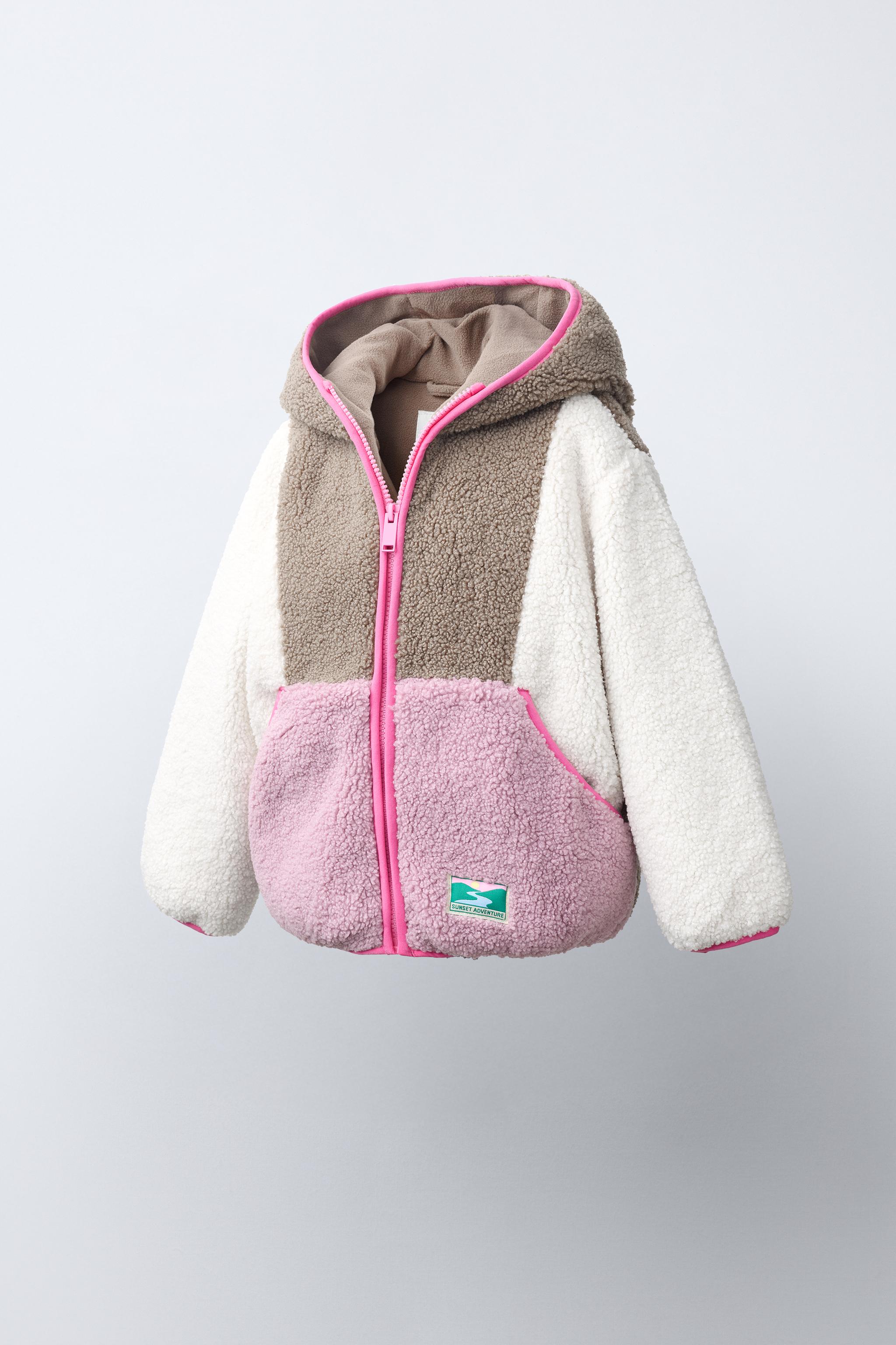 VESTE EFFET DAIM À BLOCS DE COULEUR