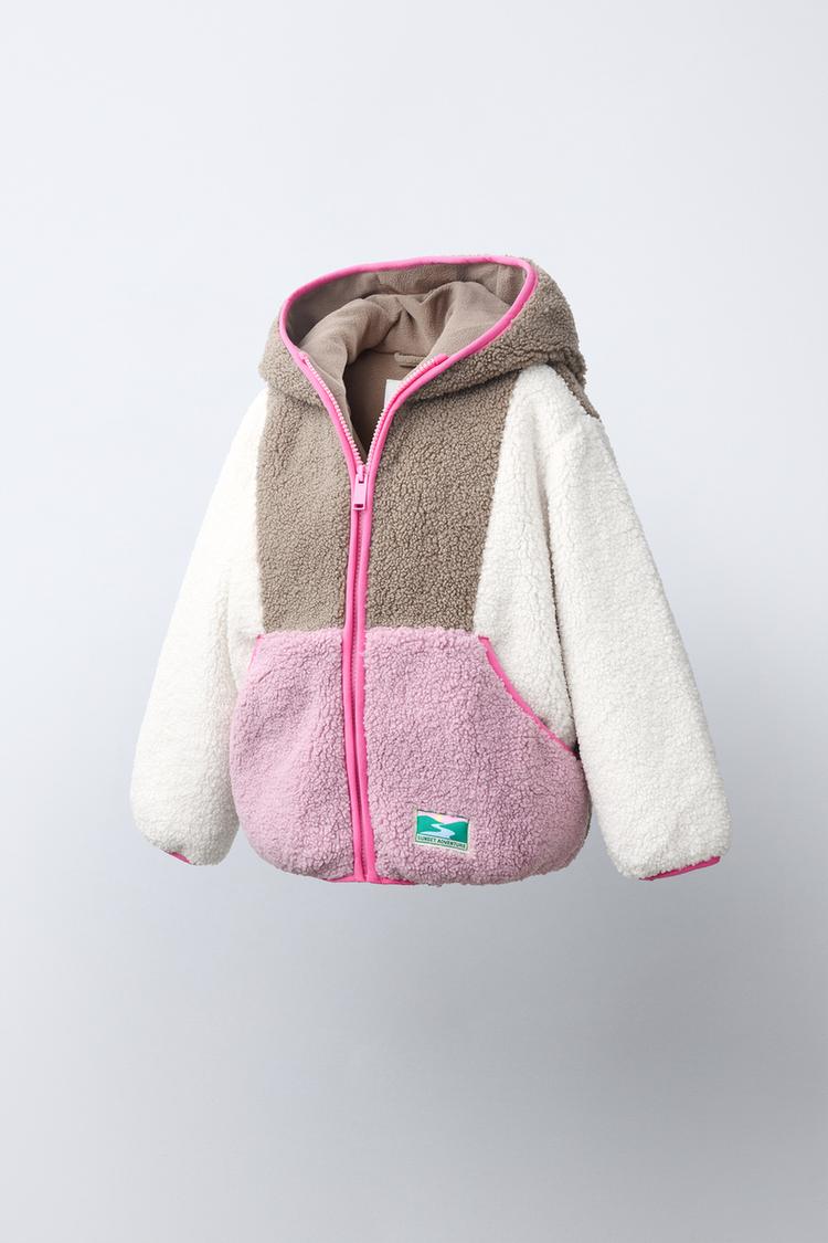 CHAQUETA BORREGUILLO COLOR BLOCK