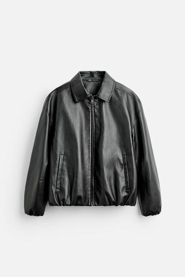 CAZADORA EFECTO PIEL - Negro de Zara