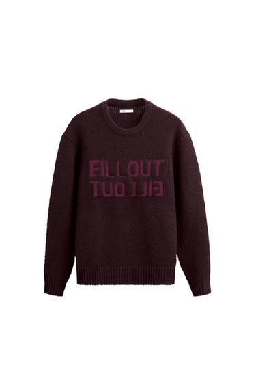 EMBROIDERED SWEATER WITH SLOGAN