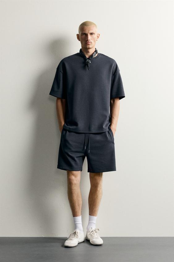 SUDADERA RELAXED FIT INTERLOCK - Azul profundo de Zara - Imagen 0