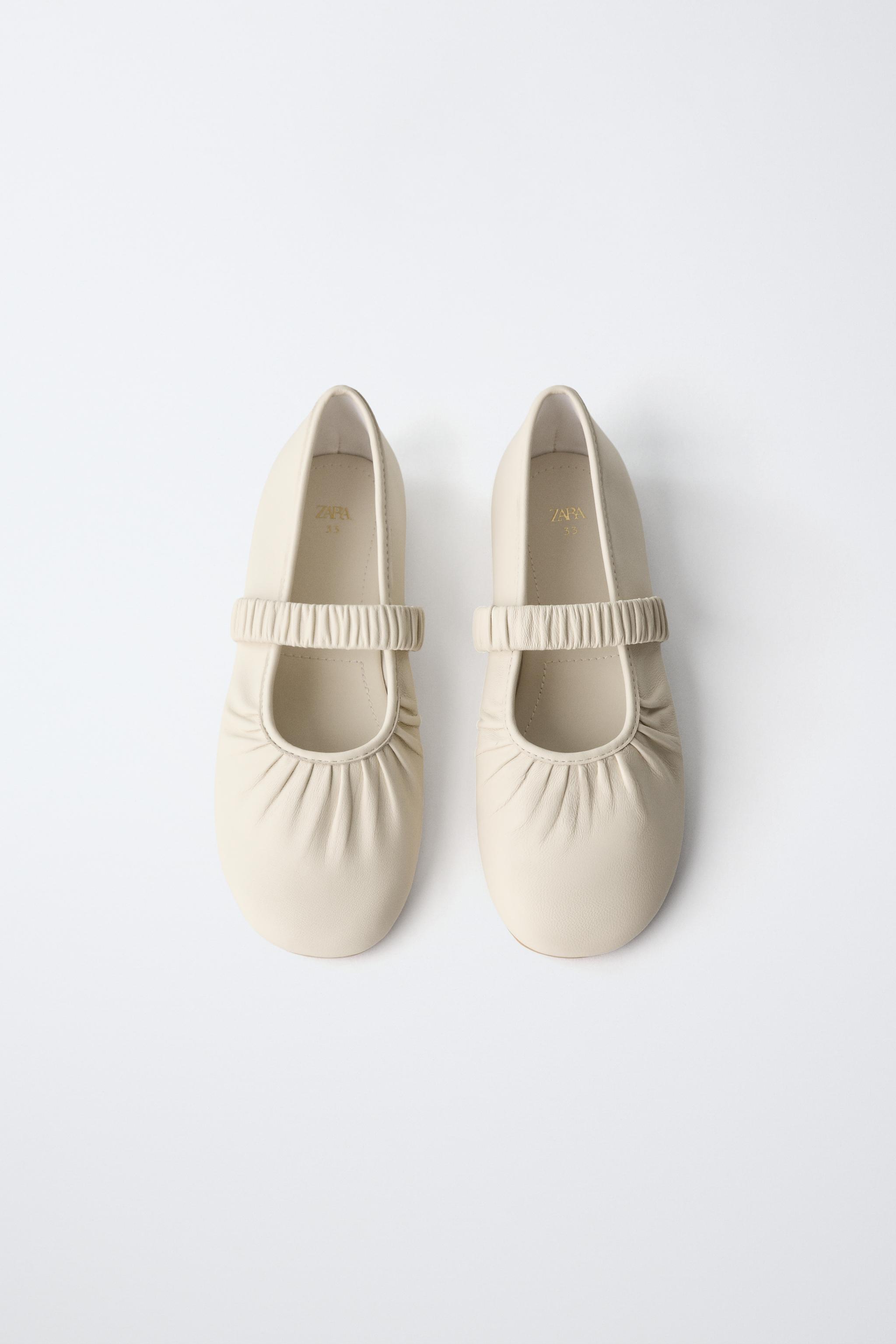 リアルレザーバレエシューズ - ホワイト | ZARA Japan / 日本