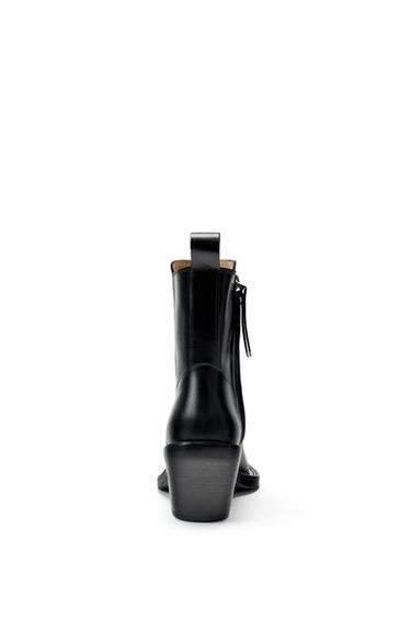 BOTTINES EN CUIR COW-BOY ÉDITION LIMITÉE - Noir de Zara - Image 3