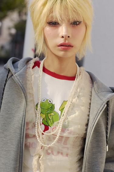 ザ・マペッツ ©ディズニー ロングスリーブTシャツホワイトZaraのザ・マペッツ ©ディズニー ロングスリーブTシャツ - ホワイト 