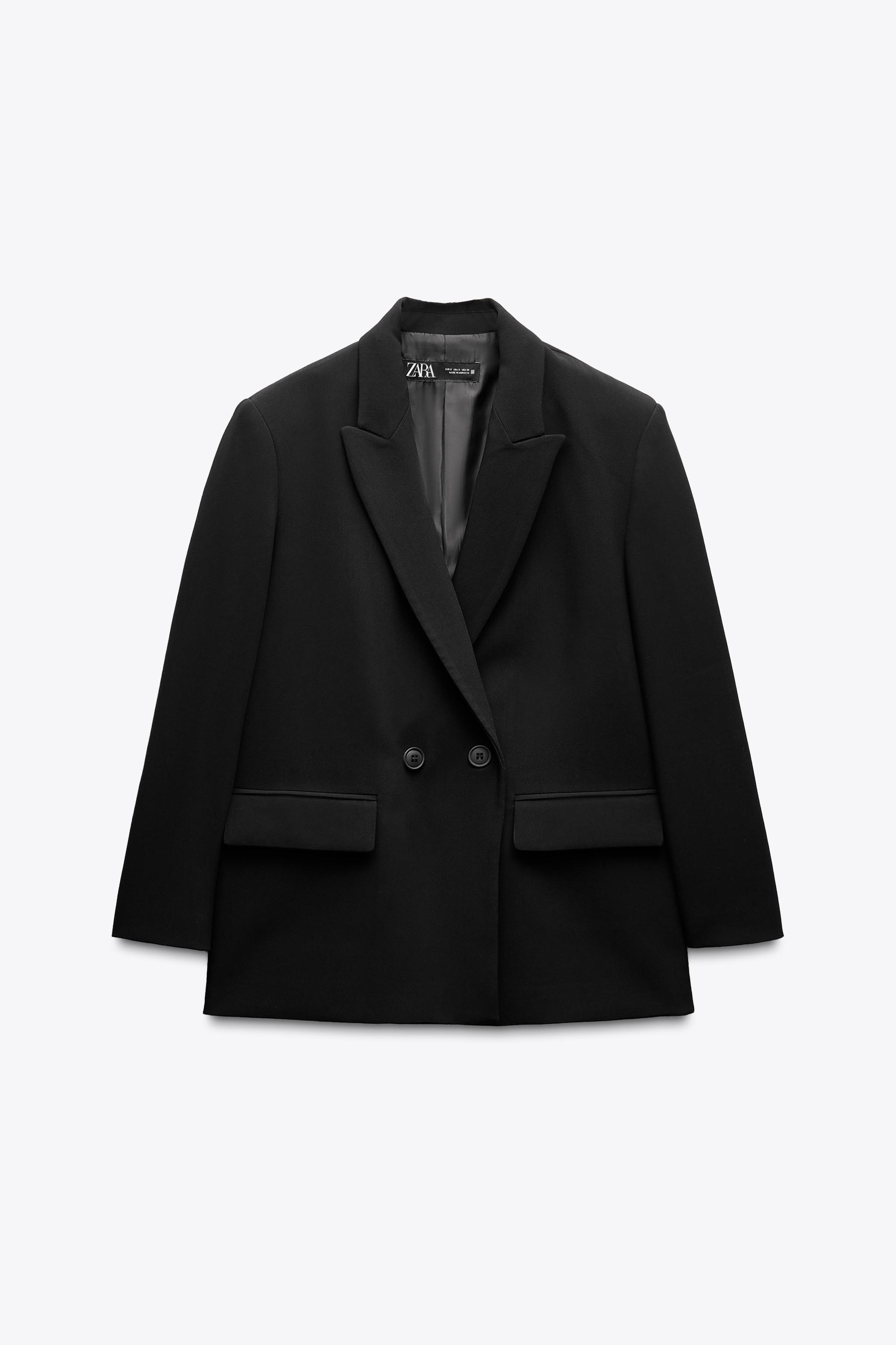 OVERSIZE DOUBLE-BREASTED BLAZER Black ZARA Australia
