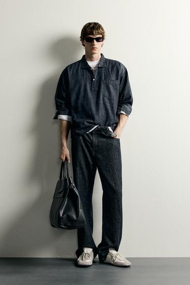 CAMISA POLO RELAXED FIT - Índigo de Zara - Imagen 0