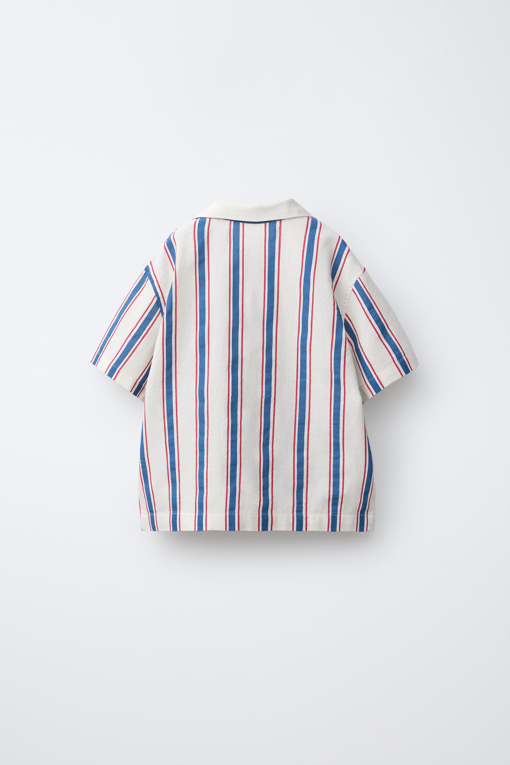 CHEMISE À RAYURES POISSON BRODÉ
