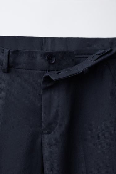 COTTON AND LINEN SUIT TROUSERS - Navy blue by Zara - Image 2