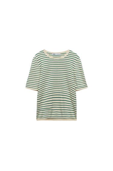 SHORT SLEEVE KNIT SWEATER