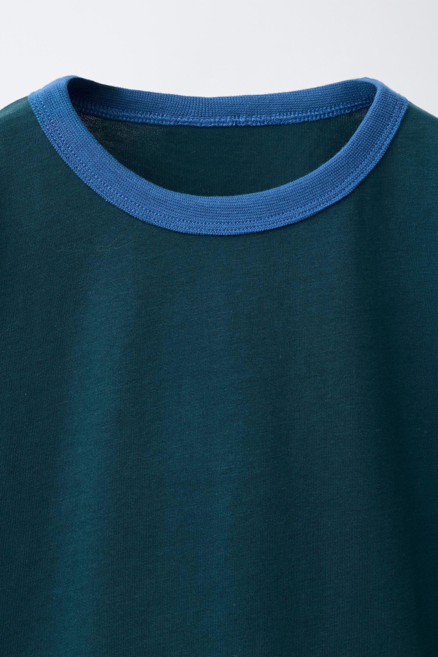 Детская футболка Zara Contrast Piping, цвет: Синий — фото 3