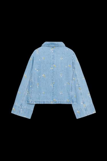 CAZADORA Z1975 DENIM FLORES BORDADAS SET - Azul medio de Zara