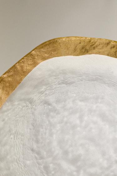 GLASS SIDE PLATE WITH RIM - Gold by Zara - Image 3