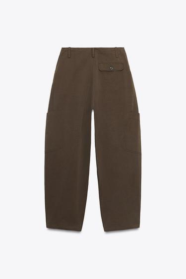 BALLOON CARGO TROUSERS - Brown by Zara - Image 8