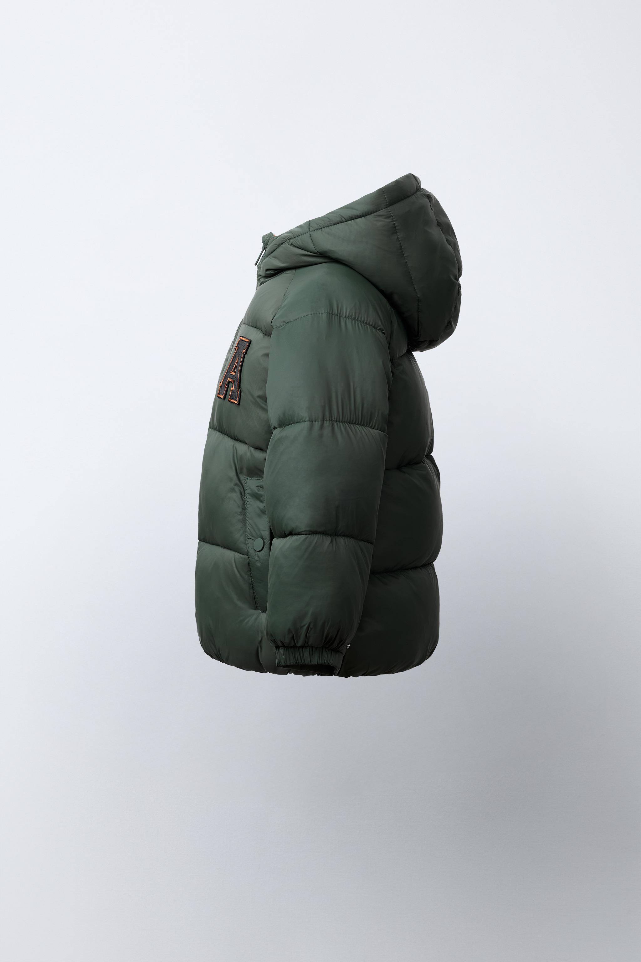 PATCHED HOODED PUFFER COAT