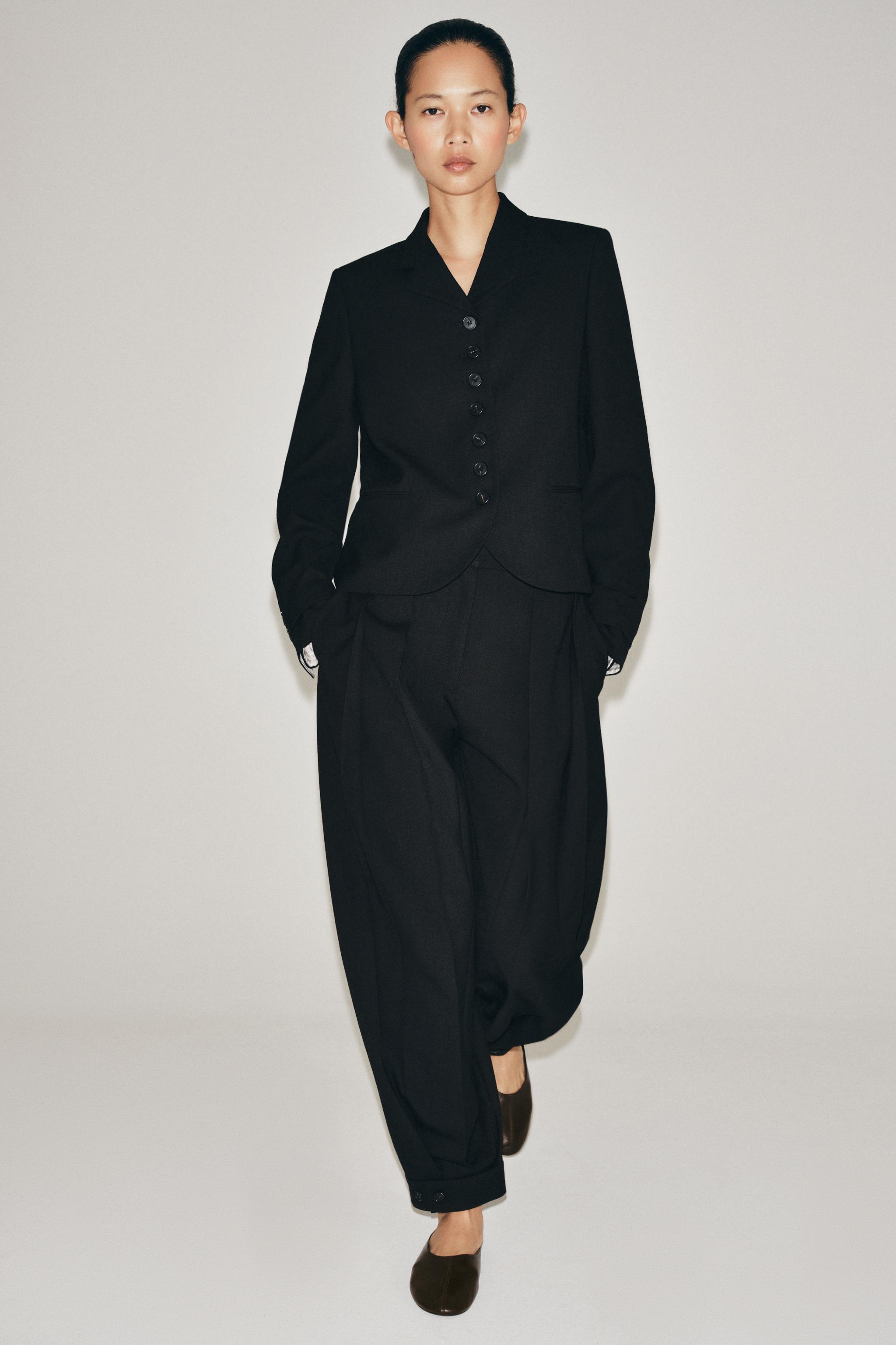 ZW COLLECTION STRAIGHT BUTTON BLAZER — Black (alternate view)