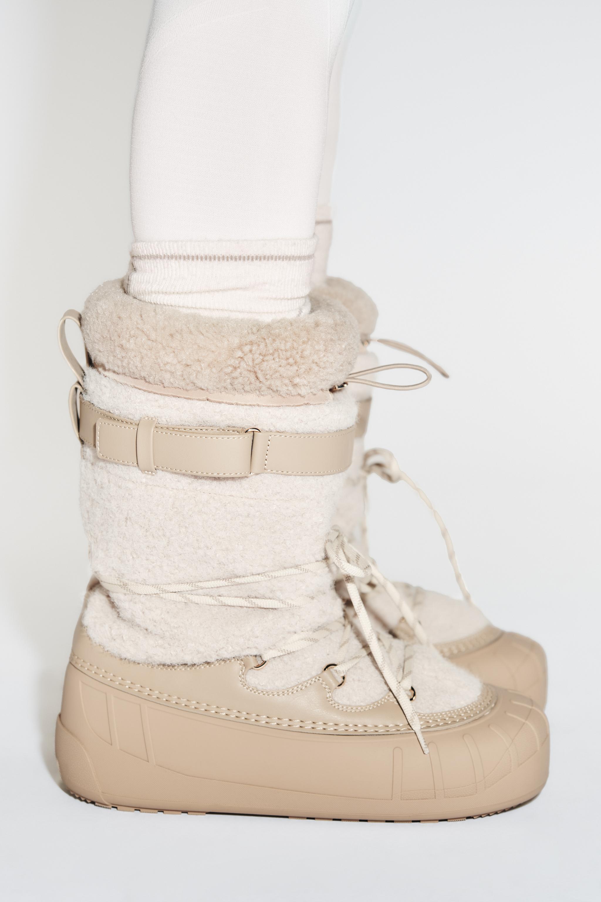 SHEARLING EFFECT ANKLE BOOTS SKI COLLECTION