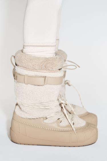 BOTTINES EFFET PEAU DE MOUTON SKI COLLECTION - Multicolore de Zara - Image 1