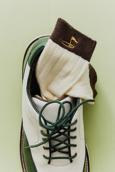CHAUSSETTES COTON GOLF - Écru / Marron de Zara - Image 4