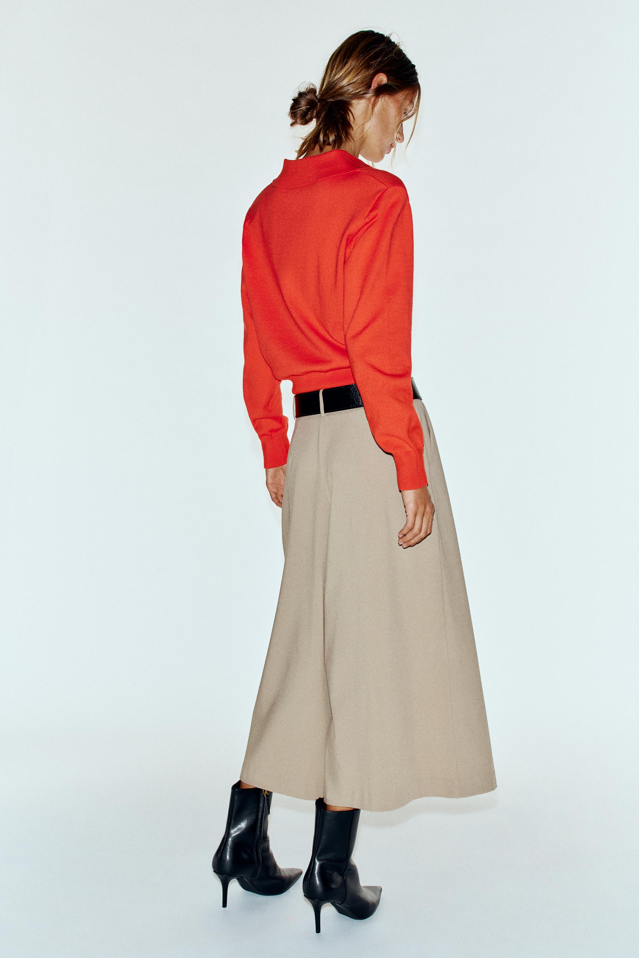 BELTED PLEATED CULOTTE PANTS